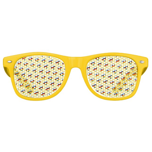 Rainbow Heart Pattern Partybrille (Vorderseite)