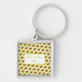 Rainbow Heart Pattern Schlüsselanhänger