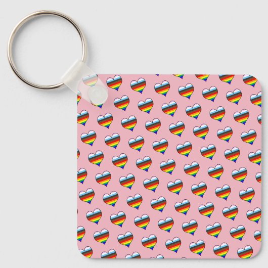 Rainbow Heart Pattern Schlüsselanhänger (Vorderseite)