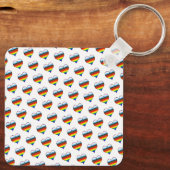Rainbow Heart Pattern Schlüsselanhänger (Rückseite)