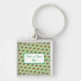 Rainbow Heart Pattern Schlüsselanhänger