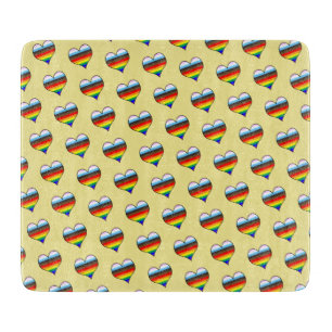 Rainbow Heart Pattern Schneidebrett