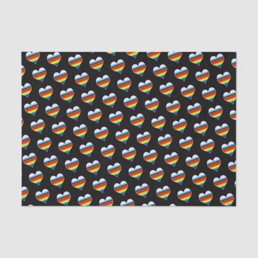 Rainbow Heart Pattern Seidenpapier (Vorderseite)