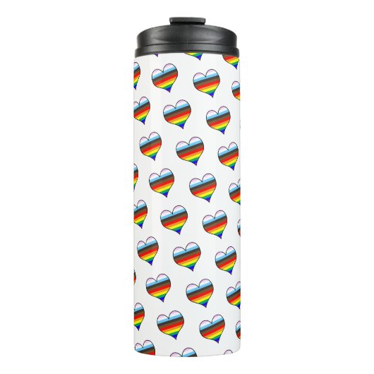 Rainbow Heart Pattern Thermal Tumbler Thermosbecher (Vorderseite)