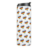 Rainbow Heart Pattern Thermal Tumbler Thermosbecher (Nach links gedreht)