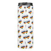 Rainbow Heart Pattern Thermal Tumbler Thermosbecher (Rückseite)