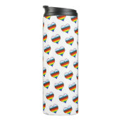Rainbow Heart Pattern Thermal Tumbler Thermosbecher (Nach rechts gedreht)