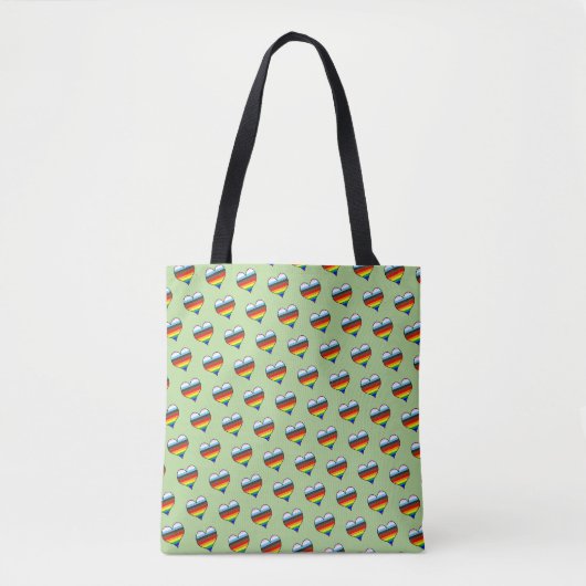 Rainbow Heart Pattern Tote Bag Tasche (Vorderseite)