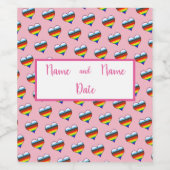 Rainbow Heart Pattern Wine Label Weinetikett (Einzelnes Label)