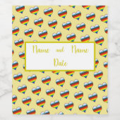 Rainbow Heart Pattern Wine Label Weinetikett (Einzelnes Label)