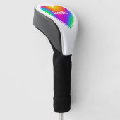 Rainbow Heart Personalisiert Golf Headcover (angewinkelt)