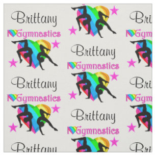 RAINBOW HEART PERSONALISIERT GYMNASTICS FABRIK STOFF