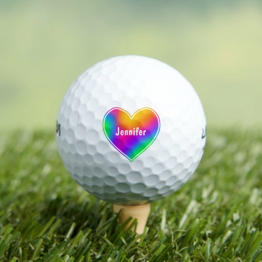 Rainbow Heart Personalisierte Golfplätze Golfball (Insitu T-Shirt)