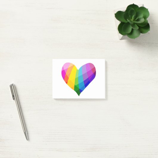 Rainbow Heart Post-it Klebezettel (Büro)