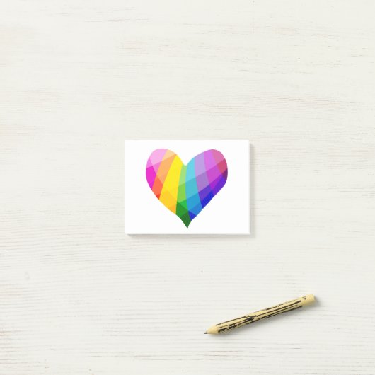 Rainbow Heart Post-it Klebezettel (Auf Schreibtisch)