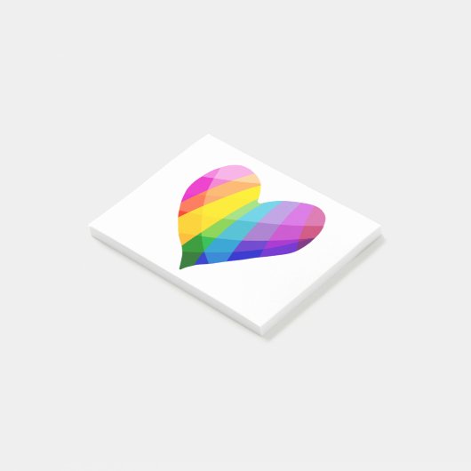 Rainbow Heart Post-it Klebezettel (angewinkelt)