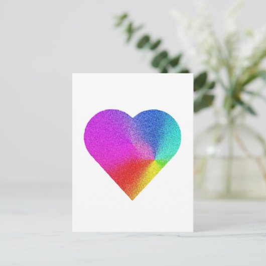 Rainbow Heart Postkarte (Stehend Vorderseite)