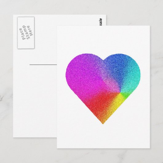 Rainbow Heart Postkarte (Vorne/Hinten)