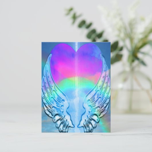 Rainbow Heart Postkarte (Stehend Vorderseite)