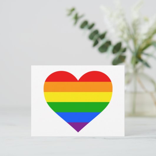 "RAINBOW HEART" POSTKARTE (Stehend Vorderseite)