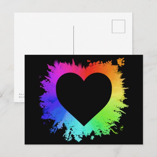 Rainbow Heart Postkarte (Vorne/Hinten)