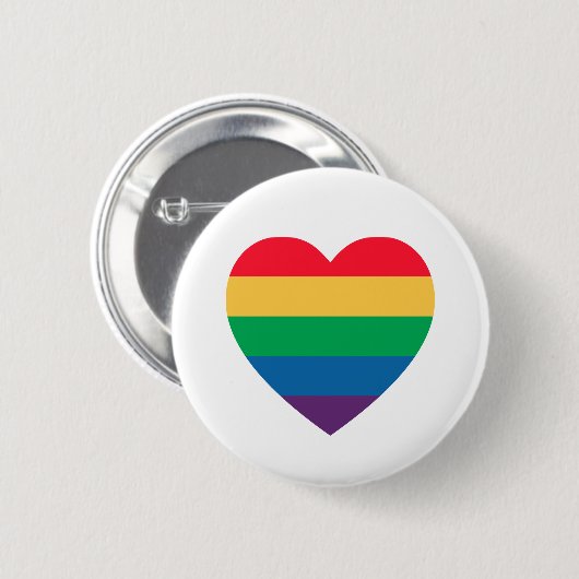 Rainbow Heart Pride Button (Vorne & Hinten)