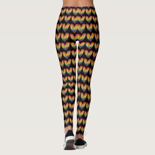 Rainbow Heart Pride Leggings (Rückseite)