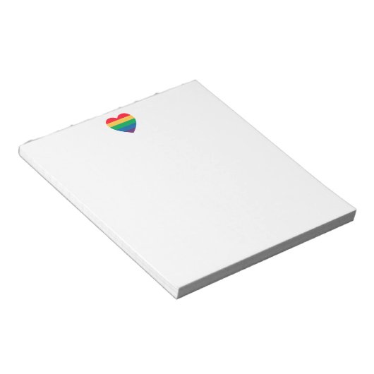 Rainbow Heart Pride Notepad Notizblock (angewinkelt)
