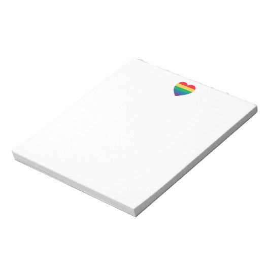 Rainbow Heart Pride Notepad Notizblock (Rotiert)