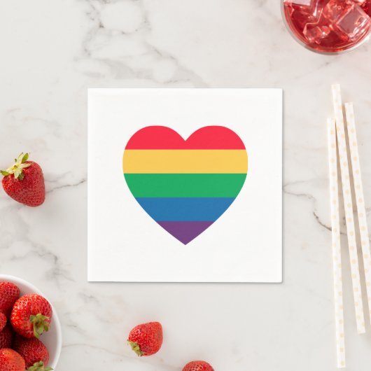 Rainbow Heart Pride Paper Napkins Serviette (Beispiel)