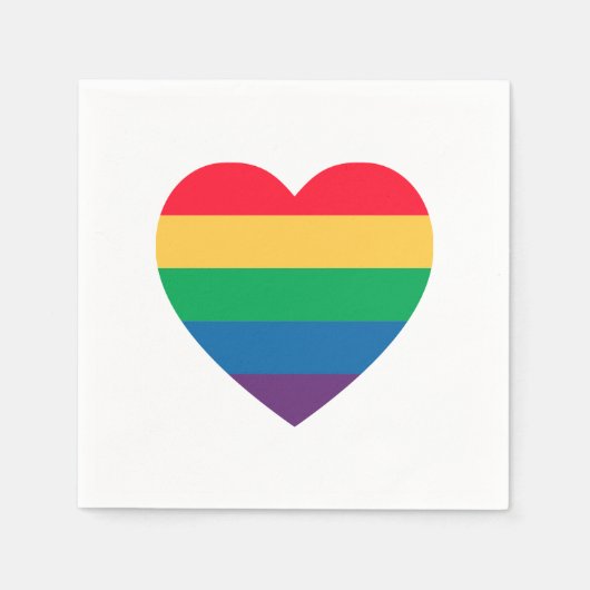 Rainbow Heart Pride Paper Napkins Serviette (Vorderseite)