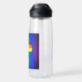 Rainbow Heart & Pride Rainbow Flag, LGBT Community Trinkflasche (Rückseite)