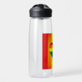 Rainbow Heart & Pride Rainbow Flag, LGBT Community Trinkflasche (Vorne)