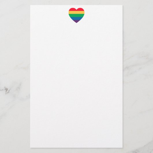 Rainbow Heart Pride Stationery Briefpapier (Vorderseite)