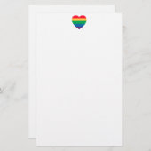 Rainbow Heart Pride Stationery Briefpapier (Vorne/Hinten)