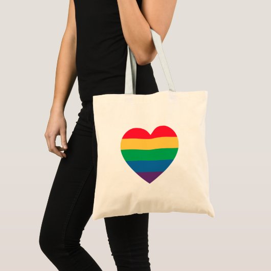 Rainbow Heart Pride Tote Bag Tragetasche (Vorderseite (Produkt))