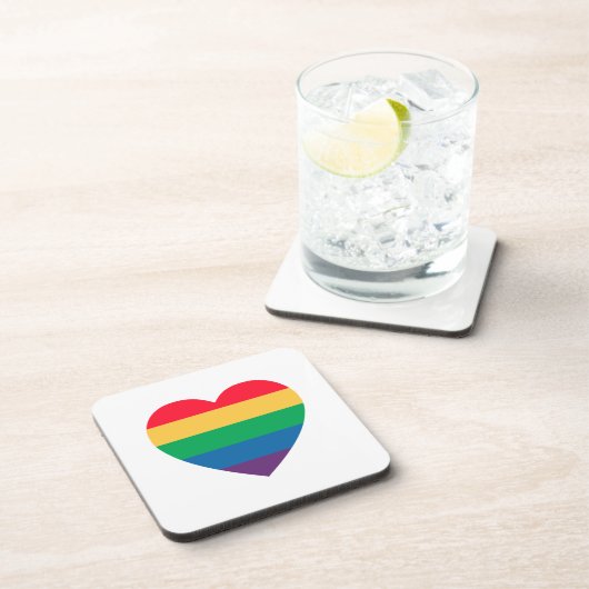Rainbow Heart Pride Untersetzer Set (Rechte Seite)
