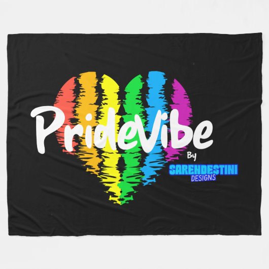 Rainbow Heart PrideVibe: Gemütlich mit Stolz Fleecedecke (Vorderseite (Horizontal))
