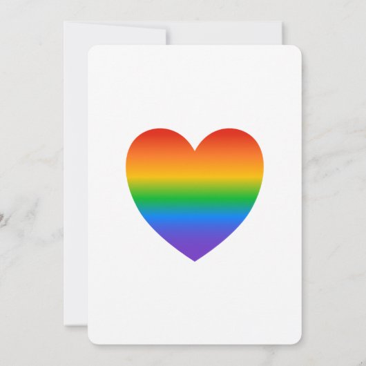 Rainbow Heart Proud Gay Lesbian Wedding Einladung (Rückseite)