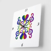 Rainbow Heart Quadratische Wanduhr (Winkel)