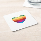Rainbow Heart Rechteckiger Pappuntersetzer (angewinkelt)