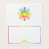 Rainbow Heart Rope Nautical LGBT Wedding Place (Außenseite Aufgefaltet)