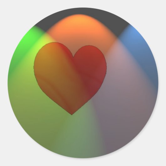 Rainbow Heart Runder Aufkleber (Vorderseite)