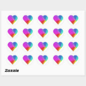 Rainbow Heart Runder Aufkleber (Blatt)