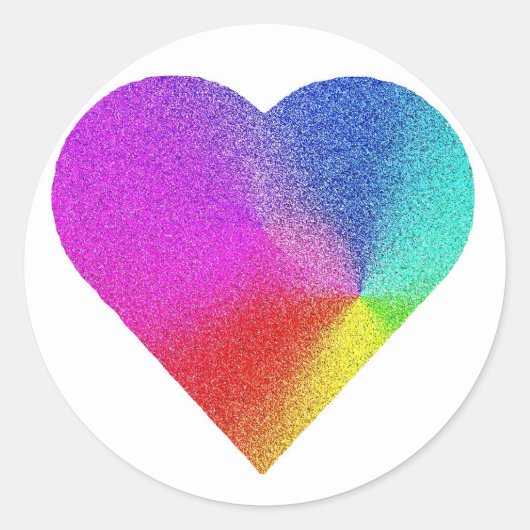 Rainbow Heart Runder Aufkleber (Vorderseite)
