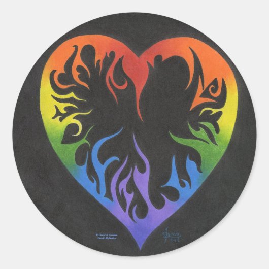 Rainbow Heart Runder Aufkleber (Vorderseite)