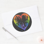 Rainbow Heart Runder Aufkleber (Umschlag)