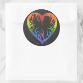 Rainbow Heart Runder Aufkleber (Tasche)