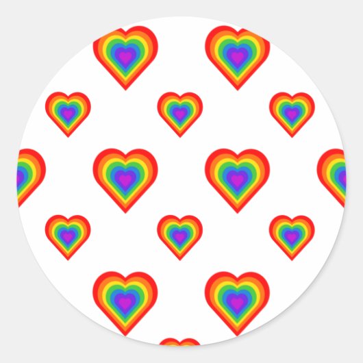 Rainbow Heart Runder Aufkleber (Vorderseite)