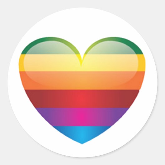 Rainbow Heart Runder Aufkleber (Vorderseite)